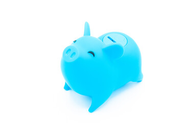 Piggy bank on white background. Finance, saving money concept.