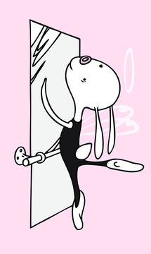 recommend clip art: Bunny ballerina rehearsing their Grand performance at the Bolshoi theatre.