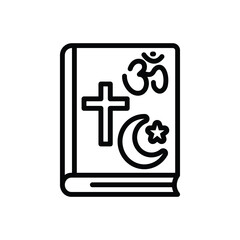 Black line icon for religions