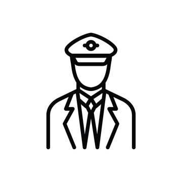 black line art pilot portrait clip art preview