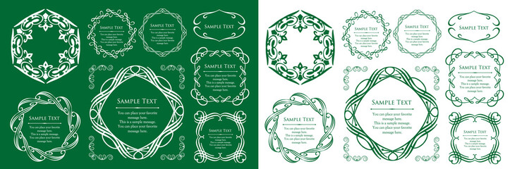 エレガントなフレームデザイン。アンティークな装飾デザイン。高級感のあるデザインマテリアル