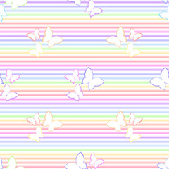 butterflies rainbow background vector seamless pattern spring summer beautiful textile wallpaper fabric wrapping paper