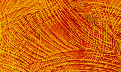 Orange rough curved lines texture. The lines flow in different directions and vary in size and length.