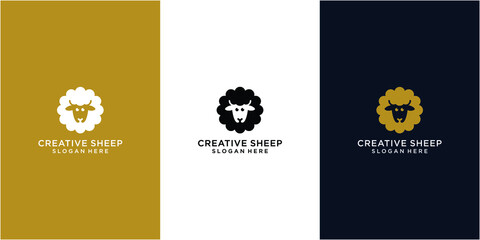 sheep vector logo illustration design