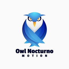 Obraz premium Vector Logo Illustration Owl Gradient Colorful Style.