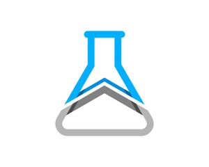 Triangle bottle laboratory with abstract stripe inside