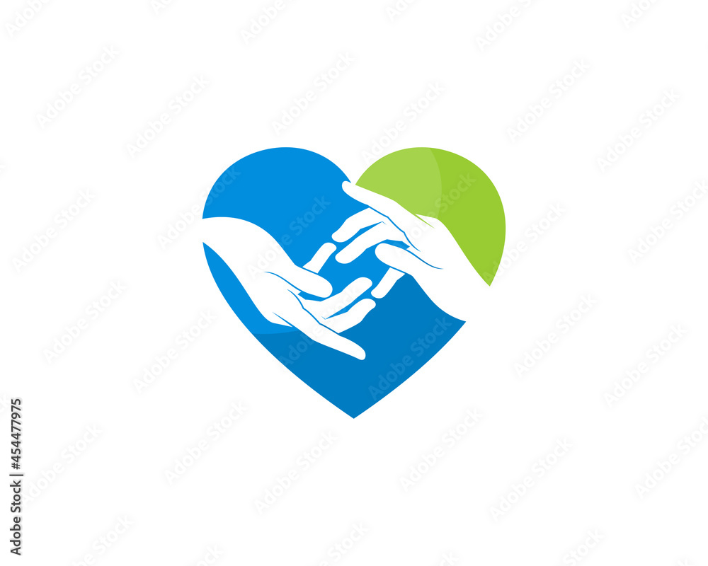 Canvas Prints helping hands in the love shape logo