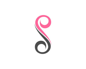 S Letter with curly style logo