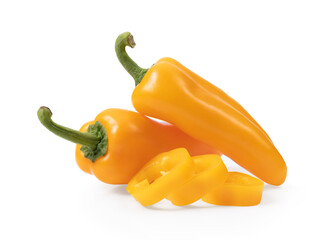 orange peppers(capsicum) on a white
