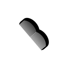 A comb with small and large rounded teeth on a white background.