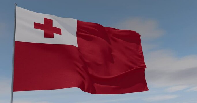 flag Tonga patriotism national freedom, seamless loop, alpha channel