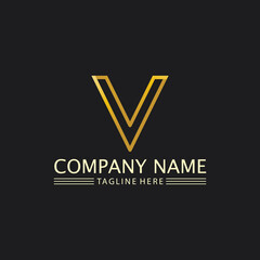 V Letter Logo Template vector font logo business and identity