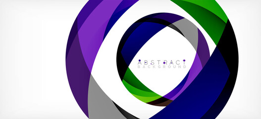 Obraz premium Color circle shapes, minimal geometric background. Trendy dynamic composition. Vector Illustration For Wallpaper, Banner, Background, Landing Page