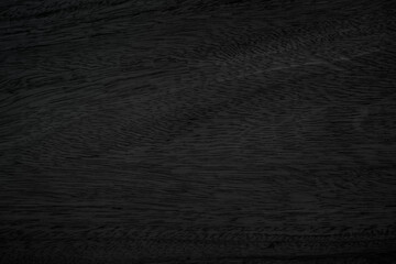 Blank blackboard / chalkboard wall texture background. Dark wood painted black color design backdrop decoration.