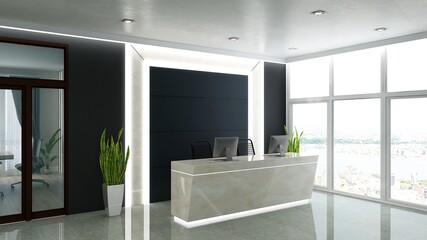 luxury office front desk or receptionist room