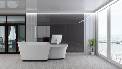 luxury office front desk or receptionist room