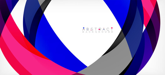 Obraz premium Geometric abstract background. Circle created with overlapping color shapes. Vector Illustration For Wallpaper, Banner, Background, Landing Page