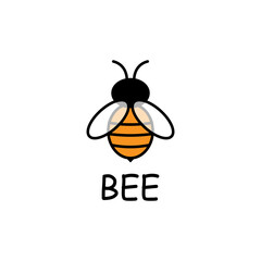Bee Logo design vector template linear geometric style. Bug Logotype concept creative funny icon.