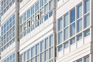 Obraz premium Traditional white balconies glass facades in A Coruna. Spain