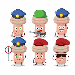 A dedicated Police officer of coral milky cap mascot design style