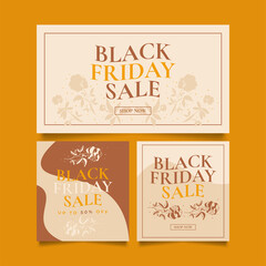 Black Friday Sale Banner Template. Sale Promotion Poster or Banner Layout Design for Website or Mobile