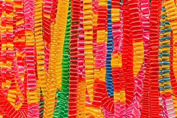 Chain garlands ,made ​​of ribbon.