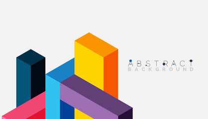 Fototapeta premium Abstract background. 3d cubes, cubic elements and blocks. Techno or business concept for wallpaper, banner, background, landing page