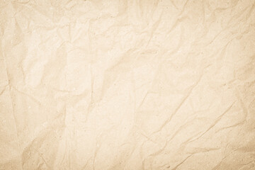 Brown paper texture is crumpled. Paper texture background with kinks and dents, old and dilapidated.