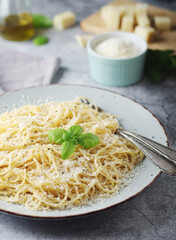 Spaghetty with italian cheese pecorino romano