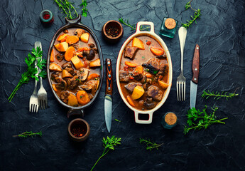 Stew with veal and mushrooms