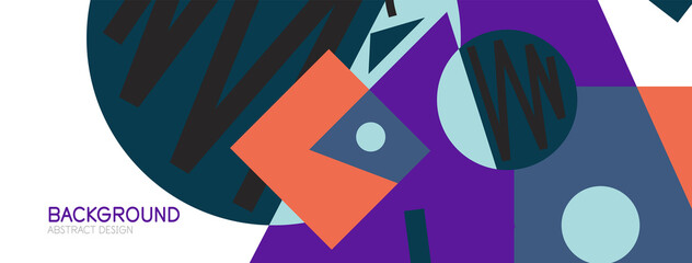 Abstract background with blocks, lines, geometric shapes. Techno or business concept for wallpaper, banner, background, landing page