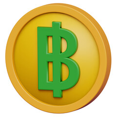 Gold bath coin on white background. Money currency 3D illustration coins