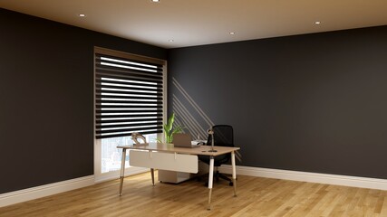 blank wall office manager room for mockup