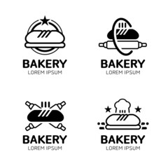 Bakery logo set. Retro Bakery labels, logos, badges, icons, objects and elements. silhouette style. Fit to your restaurant or cafe