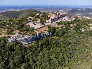 Fototapeta na wymiar Sanctuary of Our Lady of Cura,Puig de Cura, Algaida, Mallorca, Spain