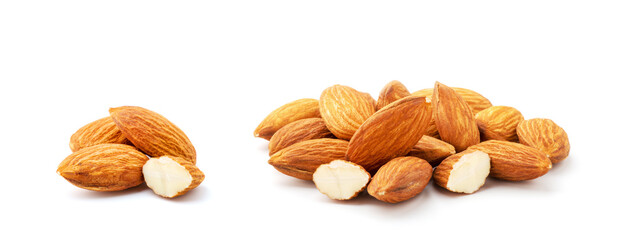 Almonds isolated on white background