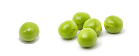 Green peas isolated on the white background