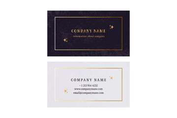 Business card design. Luxury design with gold lines and stars. Design for company   