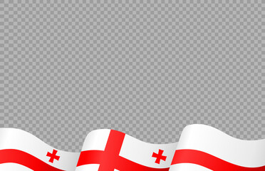 Waving flag of Georgia isolated  on png or transparent  background,Symbol of Georgia,template for banner,card,advertising ,promote, vector illustration top gold medal sport winner country