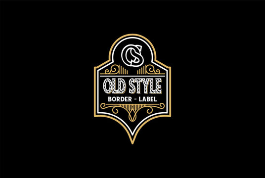 Elegant Vintage Retro Golden Badge Emblem Label Logo Design Vector
