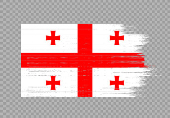Georgia  flag with brush paint textured isolated  on png or transparent background,Symbol of Georgia,template for banner,promote, design,vector,top gold medal winner sport country
