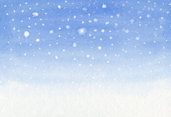 Schnee Aquarell mit Textfreiraum