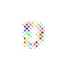 Letter D logo. Dots logo, dotted shape logotype vector design. colorful D letter logo in halftone dots style