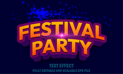 Fototapeta na wymiar Festival party text effect, new year text effect, Halloween, merry Christmas,