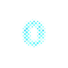 Letter O logo. Dots logo, dotted shape logotype vector design. O letter logo in halftone dots style