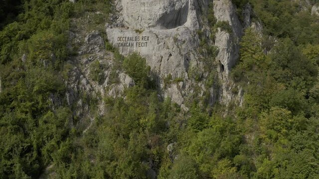 Aerial, The Colossal Head of Decebalus, King Of The Dacians, Romania