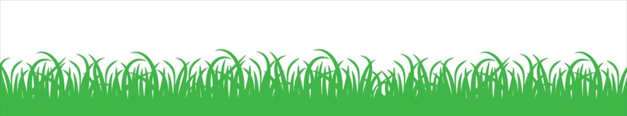 Green meadow vector illustration. Green grass vector silhouette
