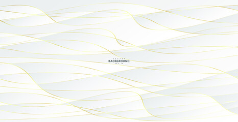 Abstract background with gold waves. Luxury background, golden pattern, halftone gradients, cover template, geometric shapes, modern minimal banner. 3d Vector illustration.