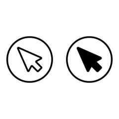 Pointer Arrow Icon Vector Illustration in circle