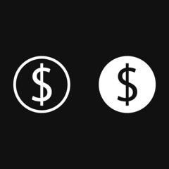 Money vector icon on grey background
